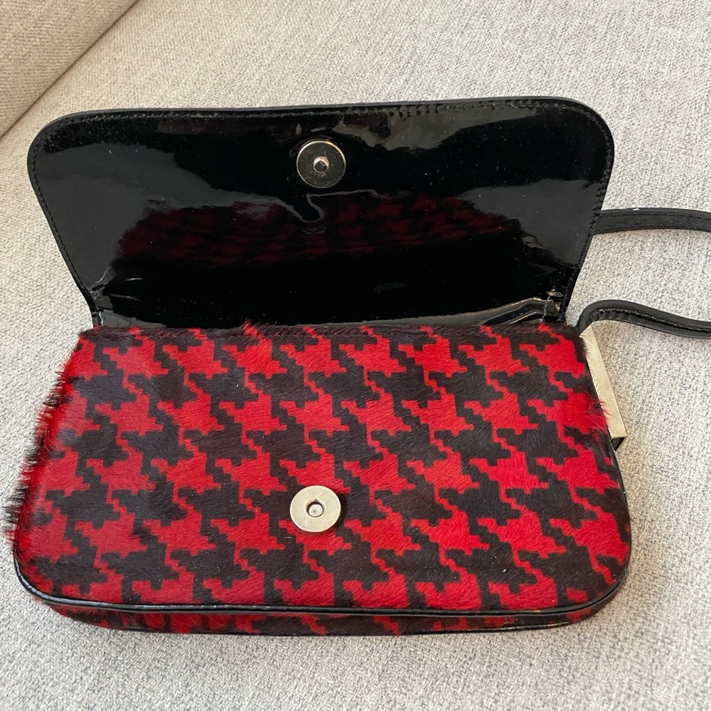 Dolce & Gabbana Red and Black Cheetah Print Pony Hair Shoulder Bag